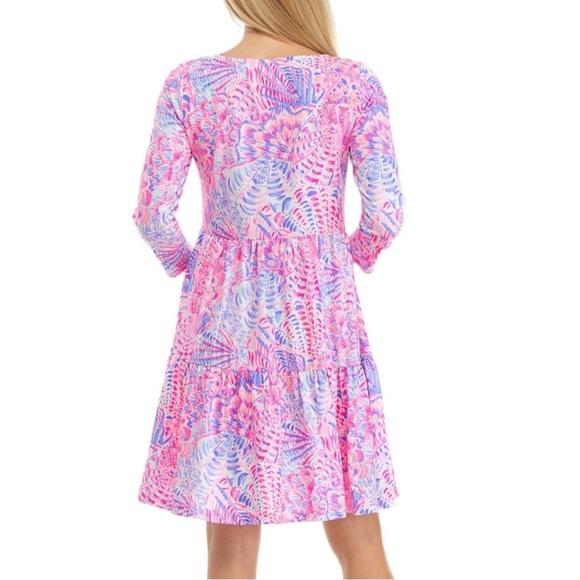 Lilly Pulitzer Geanna Tiered Swing Dress in Raz Berry Sea You Soon - Picture 2 of 15